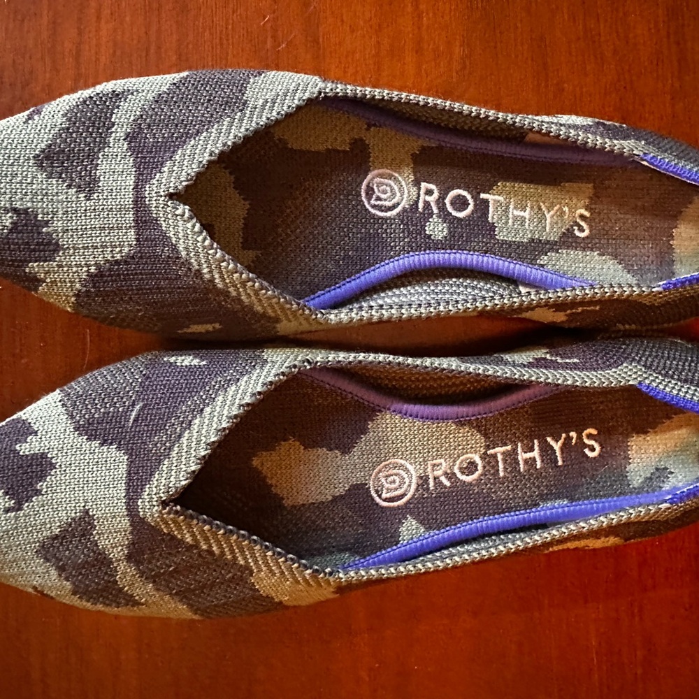 Rothy's Women's Camouflage Flats - Green and Black